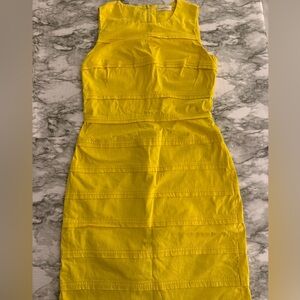 Calvin Klein Dress Womens Size 4 Yellow Sunray Sleeveless Sheath